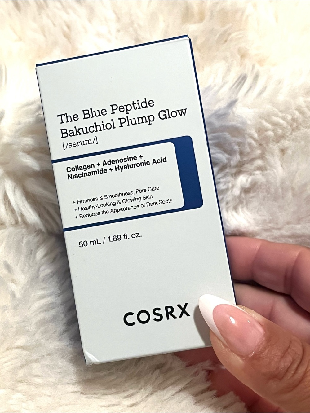 COSRX The Blue Peptide Bakuchiol Plump Glow Serum - White & Blue